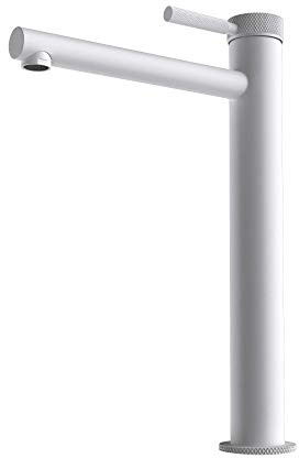Mai & Mai Wasserhahn Bad Waschtischarmatur Weiß 30,5 cm hoch | Einhebelmischer Badarmatur, Waschbeckenarmatur aus Messing, DIN Anschlüsse, WAO-7601