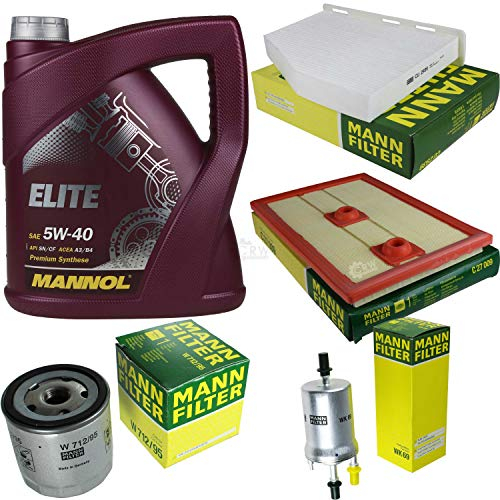 Filter Set Inspektionspaket 5 Liter MANNOL Motoröl Elite 5W-40 API SN/CF MANN-FILTER Luftfilter Innenraumfilter Ölfilter Kraftstofffilter