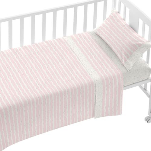 Burrito Blanco | Sábanas Cuna, maxicuna, minicuna, alg. 011 Rosa | para Minicuna de 50 cm (+ Medidas Disponibles) | Sábanas bebé