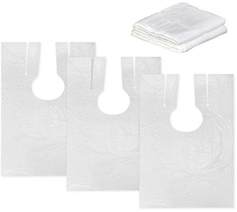 Vockvic 50 Pezzi Mantelle Monouso Impermeabili per Parrucchiere, Grembiule da Parrucchiere Trasparenti Mantello da Barbiere Professionale, per Bambini Adulti