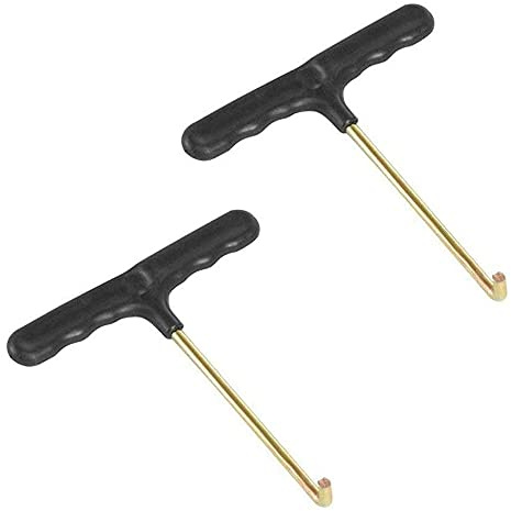 ANCLLO 10 Stück Trampolin Werkzeug Metall Trampolin Federzieher Auspufffeder Haken Trampolin Federspanner T Haken Abzieher Werkzeug Federhaken für Jumping Trampolin Zelthering