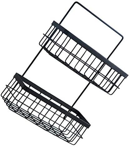 Yardwe Obst-Hängekorb, Drahtkorb, Metall, Wandmontage, Aufbewahrungskörbe, Duschregal, Regal für Küche, Zuhause, Büro, Badezimmer, Metall-Aufbewahrungskörbe