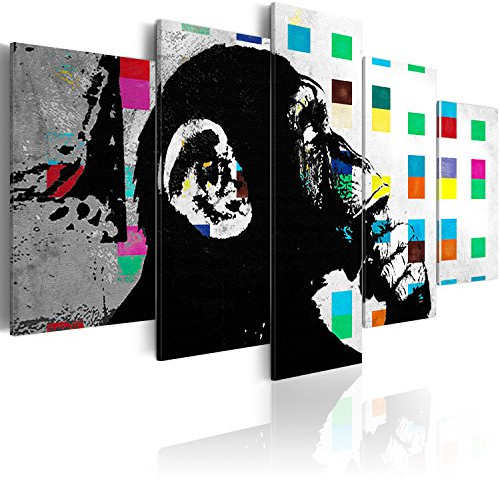 B&D XXL - Akustikbild 225x112 cm Bilder mit Akustikschaumstoff Hochleistungsschallabsorber Schallschutz Leinwandbild XXL 5 tlg Wandbild i-B-0038-b-m