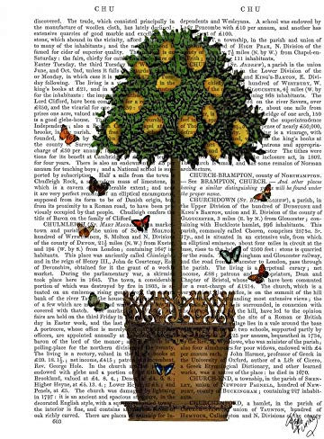 Bild auf gerollter Leinwand, Zitronenbaum, flippig, vertikal, Kunstdruck, Steampunk-Tiere, Blumen, antik, zeitgenössisch, Flo Leinwand, Kunstdruck, 45,7 x 35,6 cm