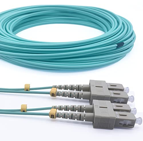 Elfcam® - 20m Cable Fibra Óptica OM3 SC/UPC a SC/UPC Multimodo Dúplex 50/125um LSZH, 20 Metros