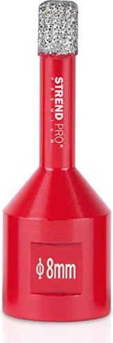 STREND PRO Diamant Bohrer Fliesen 8mm | PREMIUM Feinsteinzeug Bohrer 8mm für Winkelschleifer | Fliesen Bohrkone | Fliesenbohrer/Diamantbohrer/Glasbohrer/Keramikbohrer/Porzellanbohrer