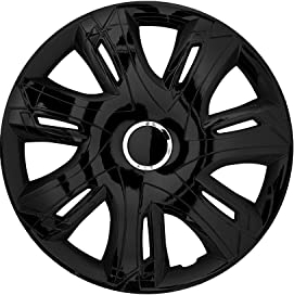 NRM Copricerchi Supernova Coprimozzi Set completo 4 elementi (Laccato nero, 15)