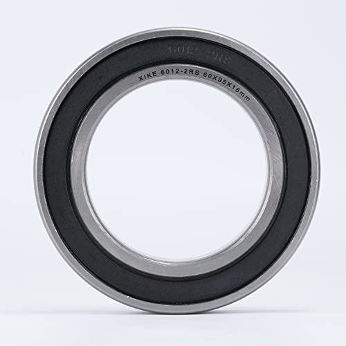 XiKe 1 x 6012-2RS ball bearing 60 x 95 x 18 mm pre-lubricated, chrome steel, rubber double seal, 6012RS deep groove ball bearing with covers.