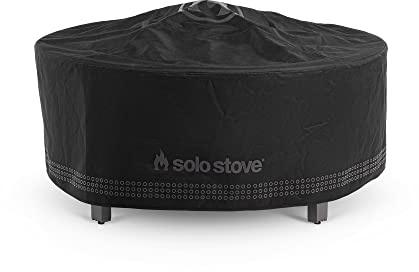 Solo Stove Surround-Schutzabdeckung, Klein | Abdeckung für Feuerstellentisch mit Hitzeschutz, Witterungsbeständig, PVC-Rückseite/Aluminium-Stützstreben, Maße (HxB): 53 x 111 cm, Schwarz