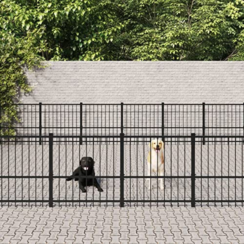 vidaXL Hundgård för utomhusbruk stål 45,16 m², hundgård, valphage, hundinhägnad, hundgårdar, valphagar, hundinhägnader, hundbur, hundburar