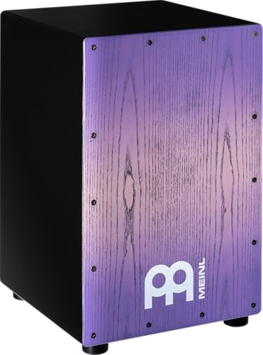 Meinl Percussion Headliner Snare Cajon, Schwarz und Lila (MCAJ100BK-LPF) | mit 2 Snare-Teppichen, Faserplatte und Weißesche