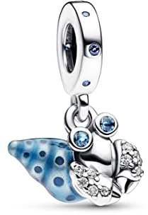 PANDORA Moments Glow-in-the-dark Einsiedlerkrebs Charm-Anhänger aus Sterling Silber mit Zirkonia, Kompatibel Moments Armbändern, 792700C01