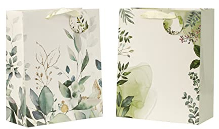 Geschenktaschen Geschenktüten jeweils im 4er Set in verschiedenen Größen und Formen | Frühling | Geburtstag | Party | Geschenkverpackung (26x23x12 cm Blumen)