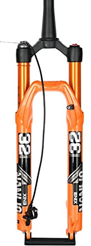 C26 27 29 Zoll Mountainbike Luftfedergabel 1-1/2 Konisches Rohr Fahrrad-Federgabel Schnellspanner 9mm Verfahrweg 100 Mm Fernverriegelung Magnesium + Aluminiumlegierung ( Color : Orange , Size : 29 )