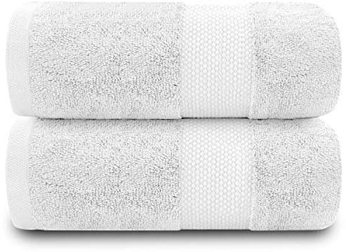 GC GAVENO CAVAILIA Extra Large Bath Sheet 2 Piece - 700 gsm Hotel Quality Egyptian Cotton Extra Large Towels 100X 180 Cm - Extra Soft Bathroom Towel - White