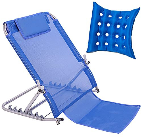 TEmkIn Rückenlehne, Sitzkissen für das Bett, Rückenlehne, Lordosenstütze, Bettrückenlehne für ältere Menschen, Rückenstütze für das Bett mit einfacher Winkelverstellung, inklusive Kopfkissen