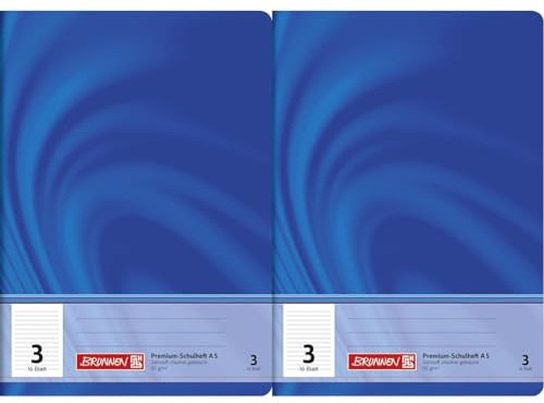 Brunnen Schulheft A5 Vivendi Lineatur 3, 16 Blatt (Packung mit 2)