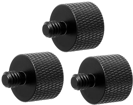 3 Stück Mikrofonhalterungs Adapter Stativgewindeschrauben | Aluminiumlegierung, Schwarz, Kompakt und Tragbar, Glatte Runde Kanten ohne Grate, Adapterzubehör