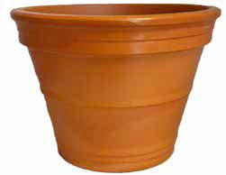 Pot pour plantes en terre cuite Made in Italy - Jardinière en cuit, diamètre 16 cm, hauteur 10 cm