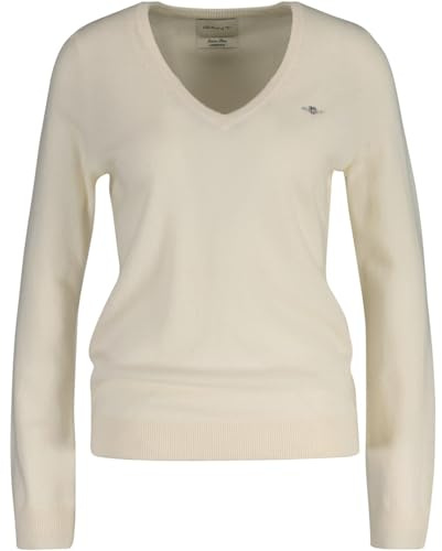 GANT Extrafine lammull V-hals, kräm, L
