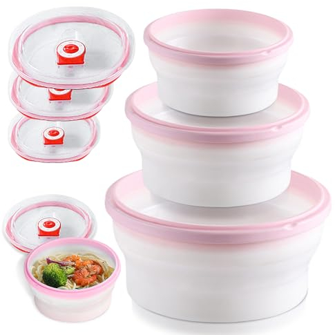Sporgo Set di 3 stoviglie per forno a microonde: contenitori salvafreschezza con coperchio e valvola di controllo del vapore, contenitori con coperchio Meal Prep, insalatiera, gel di silice per frigo,