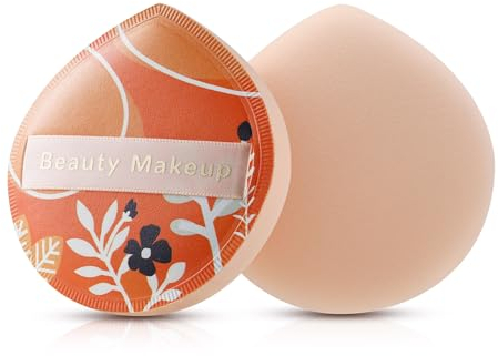FVION 2 Stück Große Makeup Schwamm, Makeup Puderquaste Powder Puff für Lose Puder und Flüssige Kosmetik, Makeup Beauty Blender für Nass Trocken, Weicher Puderschwamm Make up Werkzeug (Gelb)