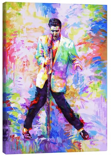 Posterlounge Elvis Presley Pop Art Leinwandbild von Leon Devenice 70 x 90 cm Bunt Wandbilder Wanddeko