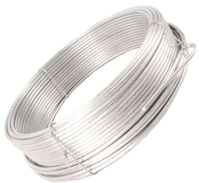 Bindedraht, Verzinkter Draht, vielseitig einsetzbares verzinktes Massivdrahtseil, biegbarer Metalldraht, verschiedene Stärken, für Pflanzen, DIY-Blumenbefestigung, Befestigung von Zäunen, Silber (Siz
