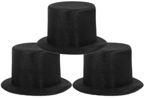 Cabilock 3stücke Miniatur Weihnachtsmützen Schwarze Hüte Für Puppen Schneemann Dekoration Leichte Bastelmaterialien Für Kreative Projekte Und Festliche Anlässe