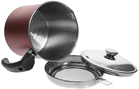 OUNONA Edelstahl-ölfiltertopf Mit Sieb Fettbehälter Für Suppe Öltopf Mit Deckel Ölsieb Aus Edelstahl Speckfettbehälter Mit Sieb Filteröltopf Für Küche