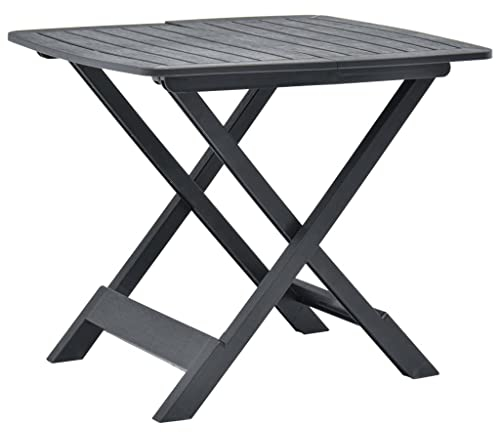 HEFZGDB Gartentisch Klappbar Anthrazit 79 x 72 x 70 cm Kunststoff Campingtisch Gartentisch Balkontisch Geeignet für Gärten, Terrassen, Decks.