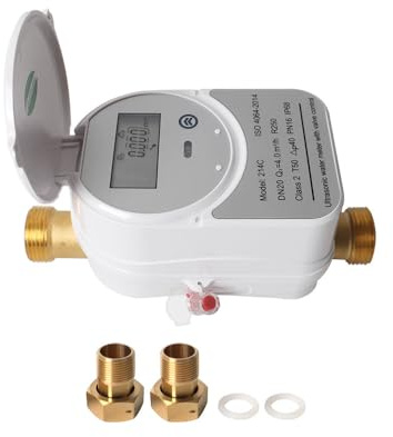Tuya Zigbee Smart lettura del contatore dell'acqua Valve Ultrasonic Cold Water Meter,15/20mm Flow Meter for Precise Measurement,Accurate Water Usage Tracking Compatible with Tuya App (DN20-214C)