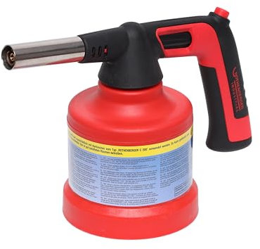 ROTHENBERGER Industrial Lötlampe RS 200 Piezo | 180° Drehung | Über Kopf Betrieb | Leistungsstarker Lötbrenner mit | Ideal für Weichlöten, Auftauen, Reparaturarbeiten | Robustes Gehäuse 1500004679