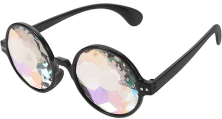 VALICLUD Tragbare Rave Brille Aus Verschleißfestem Glas Mit Filigranem Kaleidoskop-mosaikdesign Lustige Partybrille Damen Herren Ergonomisch Bequem Und Dekorativ Für Fasching Karneval