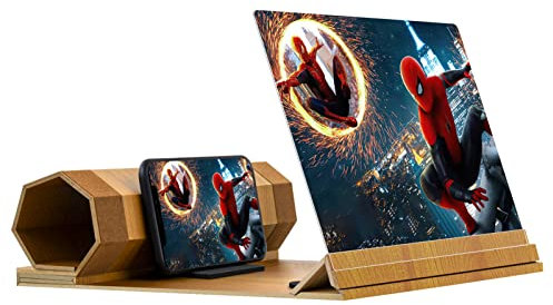 14‘’ Screen Magnifier for Smartphone, Mobile Phone 3D Magnifier Screen Expanders for Movies and Gaming Foldable Phone Stand with Screen Amplifier B1 Beige