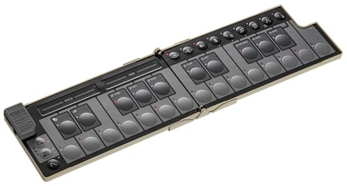 Korg nanoKEY Fold - Controlador de Teclado MIDI Plegable de 25 Teclas con USB-C y TRS-MIDI - Beige Arena