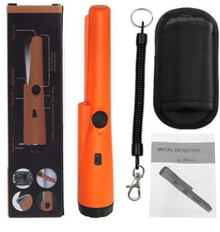 JKELPV Metal Detector Detector de Metales portátil para Aventuras al Aire Libre, localizador de Puntero, Resistente al Agua, Varilla detectora de Metales Herramientas para Buscar Tesoros(Orange)