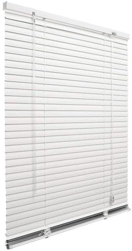 Aluminium-Jalousie für die Wand, weiß, neigbare Lamellen, 25 mm, Sonnenschutz, Fenster, Türen, 80 x 180 cm