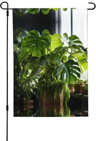 Monstera Deliciosa Drapeaux de jardin double face 71,1 x 101,6 cm pour décoration de paysage
