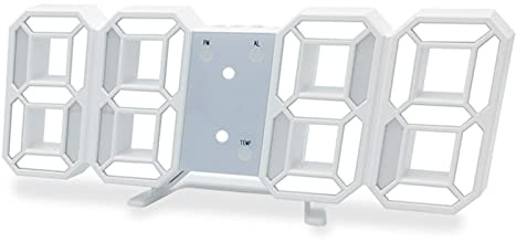 Sveglia digitale a LED 3D Orologio da parete digitale con data e temperatura, luminosità regolabile
