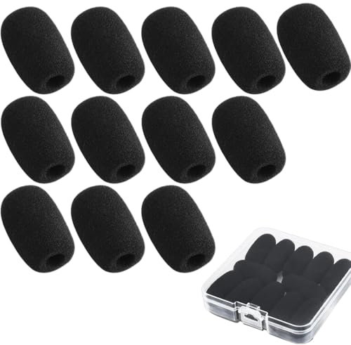 Mousse Microphone Bonnette, 12 Pièces Microphone à Main Housse en Mousse, Filtre Anti Pop Vent en Mousse, Bonette Microphone