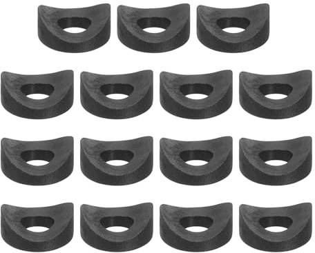 QUARKZMAN 36Pcs Arandelas Redondas De Plástico 6mm x 14mm x 3mm Negro | PE Arandela Cóncava Separador Herraje Sujetador, Para Fijación De Tubo Redondo