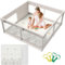 Cafolatt Parque Infantil Bebe, 150x150 cm Corralito con Diseño Infantil, Modular y Plegable, Este Corralito Grande es Perfecto para el Hogar y Viene acon 4 Piezas Anillas (150X150X64cm)
