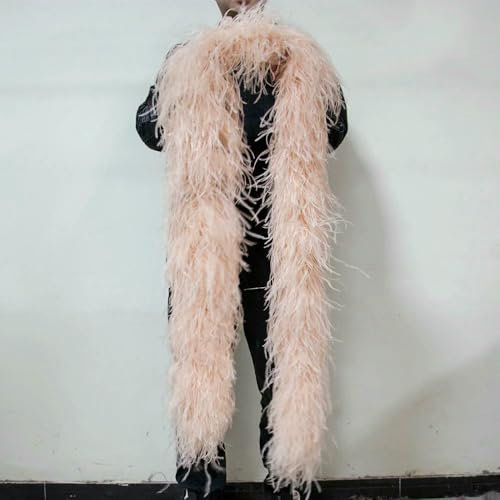Customized 6Ply 8Ply 10Ply Ostrich Feather Boa Shawl Coffee Ostrich Plumas Scarf Wedding Dress Decoration Craft Feathers Trim
