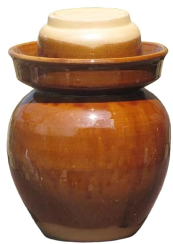 PXAMORTEL Vaso per sottaceti in Ceramica, Vaso di fermentazione in Ceramica, Vaso di fermentazione, Vaso di fermentazione in Porcellana Cinese Tradizionale, Vaso di fermentazione in gres(C,2L)