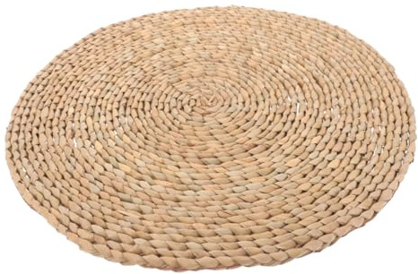 LOORGVEL Cuscino Da Seduta Intessuto in Cattail Naturale Per Meditazione Yoga e Interni Materia Prima Resistente e Traspirante Tappetino Pavimento Decorativo Rustico