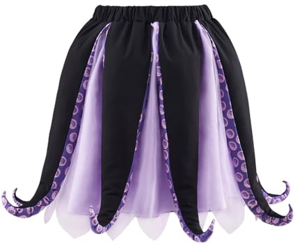 ASTRICOS Ursula Cosplay Kostüm, kurzer Rock, böser Ursula Oktopus Tentakelrock, Halloweenkostüm für Erwachsene