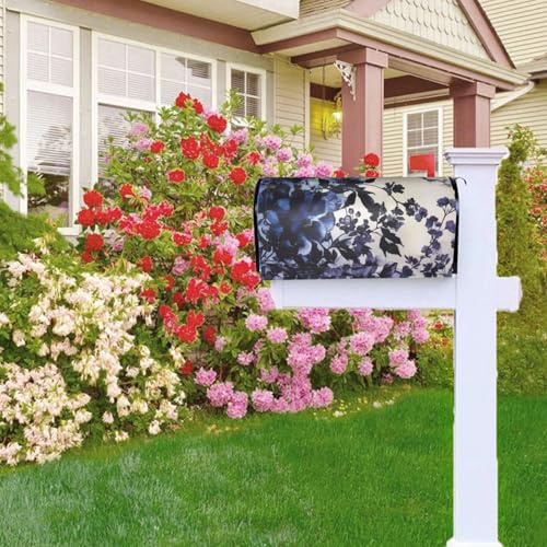 Coperture per cassette postali con fiori viola, chiusura magnetica, impermeabile, resistente alle intemperie, per casa, giardino, 64,8 x 53,3 cm