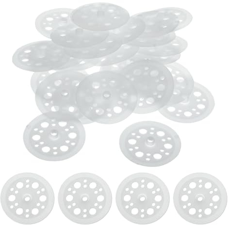 QUARKZMAN 200Pz Rondelle Plastica Per Fissaggi 45mm/1.77Pollici Bianco | Per Installazione Fissaggio Pannelli Espansi, Rondelle Distribuzione Carico, Pannelli Espansi, Policarbonato