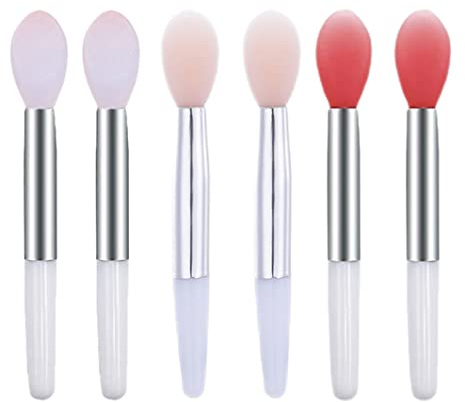Pinceaux à lèvres en Silicone, Mini brosse à récurer les lèvres, applicateurs de baume réutilisables pour les soins, 6 pièces